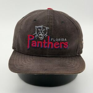 Vintage Florida Panthers NHL Snapback Hat Brown Red Blue Logo New Era Men 90's